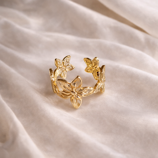 anillo anillo petal crow dorado joyería premium mujer Ecuador GLOWCHIC