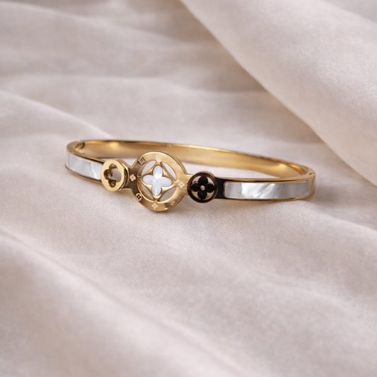 pulsera brazalete core duo dorado joyería premium mujer Ecuador GLOWCHIC