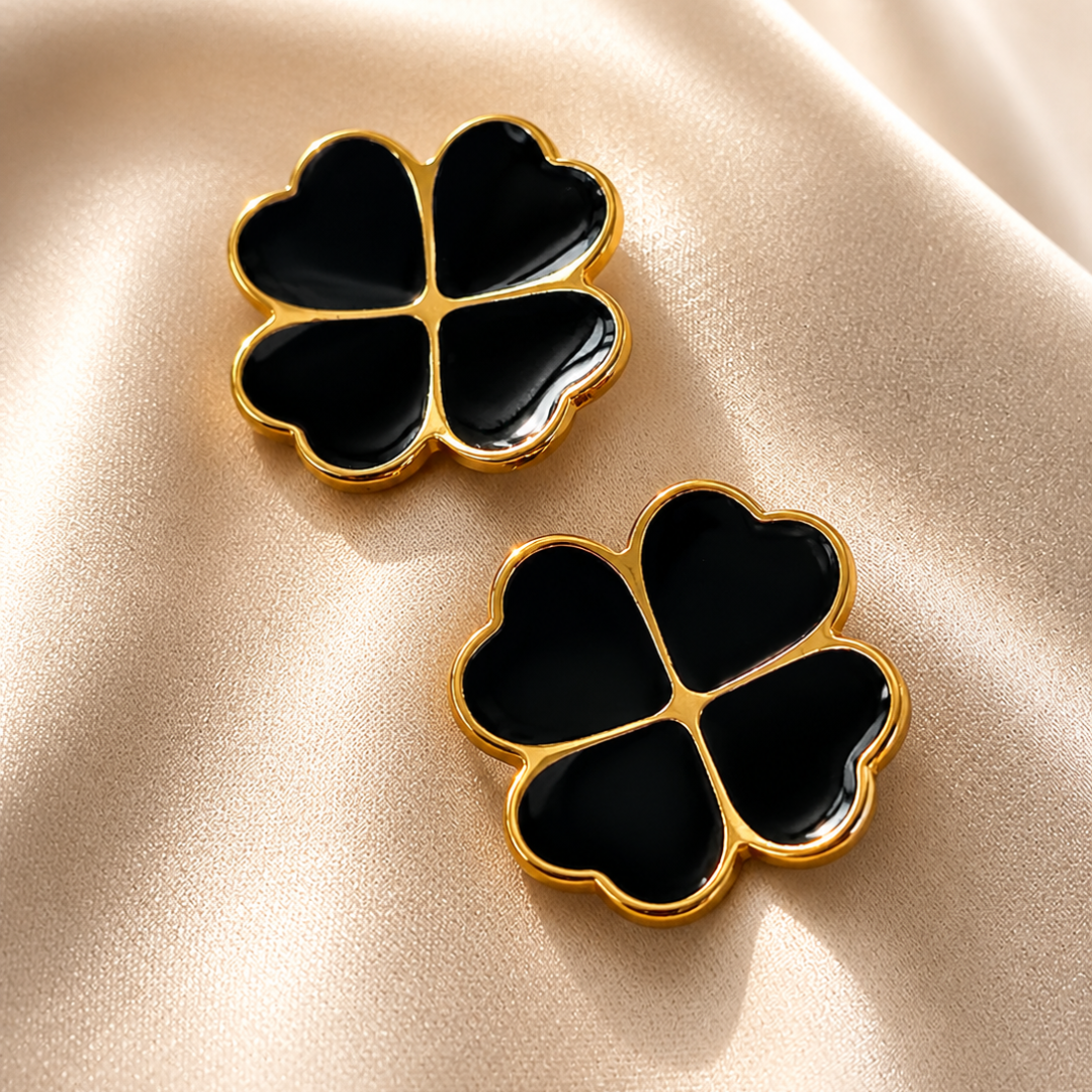 aretes aretes zia black dorado acero inoxidable joyería premium minimalista mujer Ecuador GLOWCHIC