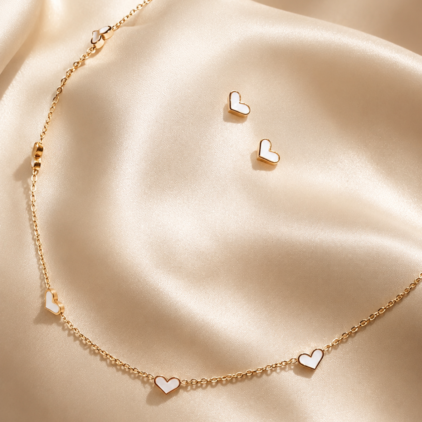 set joyería set dulce perla dorado acero inoxidable joyería premium minimalista mujer Ecuador GLOWCHIC