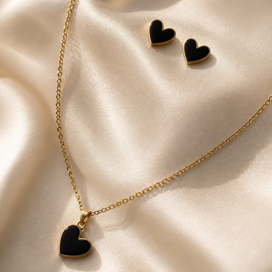 set joyería set vela black dorado acero inoxidable joyería premium minimalista mujer Ecuador GLOWCHIC